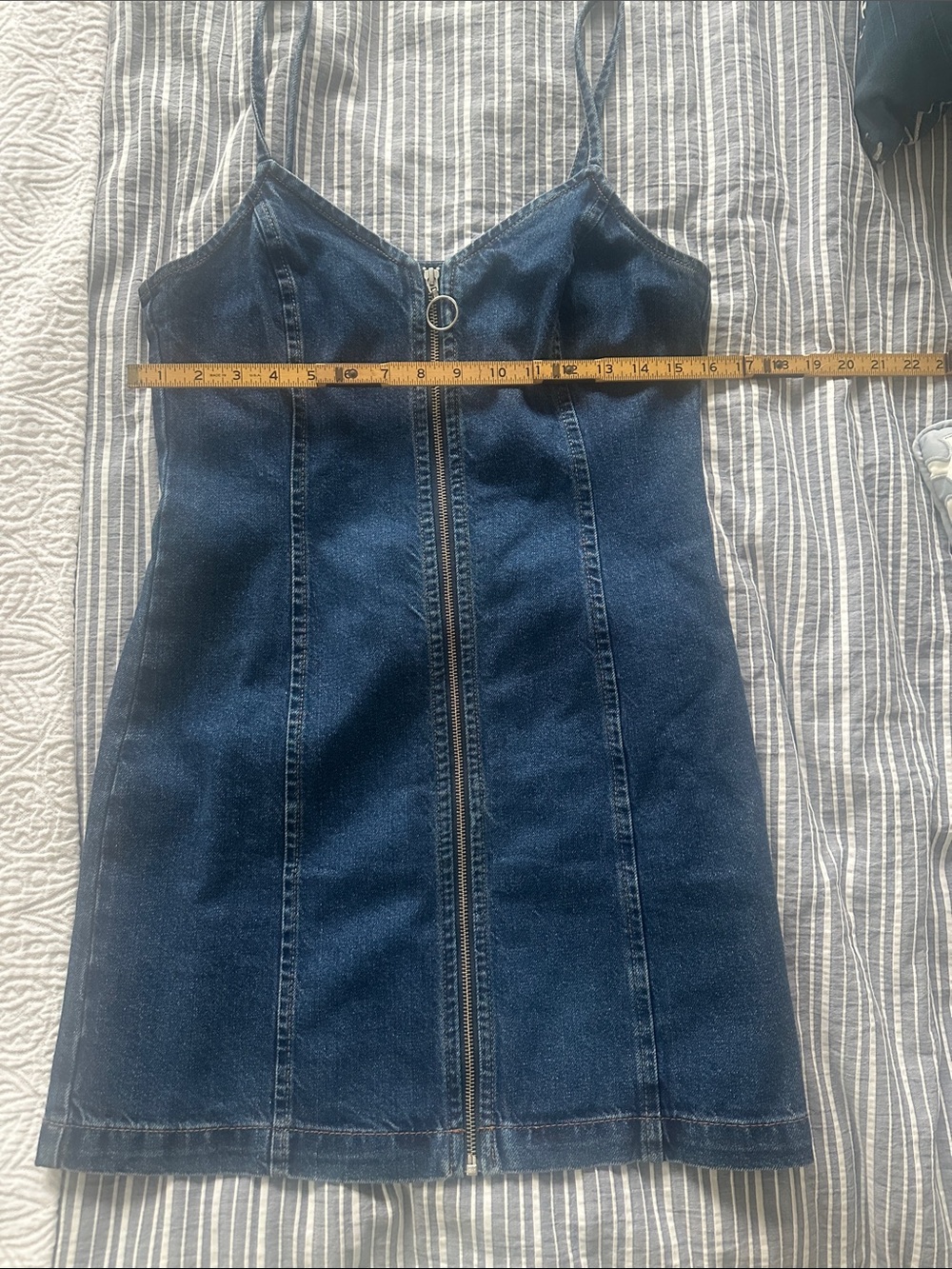 Topshop Indigo Denim Mini Dress - Picture 5 of 5